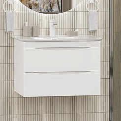 Misty Мебель для ванной Мираж 70 подвесная белая – фотография-3