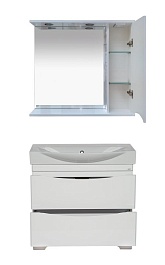 Misty Тумба с раковиной Элвис 85 белая – фотография-8