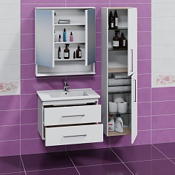 СанТа Мебель для ванной Вегас 75 подвесная белая – фотография-3