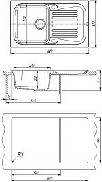 Florentina Мойка кухонная Арона 860 серый шелк – фотография-4
