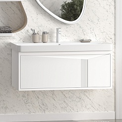 Brevita Мебель для ванной Cascade 100 подвесная белая – фотография-3