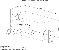 Aquanet Акриловая ванна Light 150x70 – фотография-12