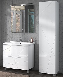 Vigo Шкаф пенал Geometry 450 белый – фотография-2