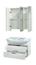 Misty Тумба с раковиной Лаванда 80, 2 ящика, подвесная – фотография-4