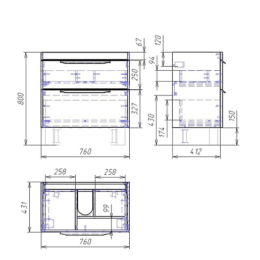 Owl 1975 Мебель для ванной Vind stor 80 – фотография-8