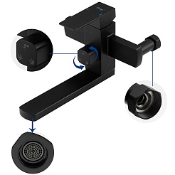 Frap Душевая система H802-6 F24802-6 черная – фотография-5