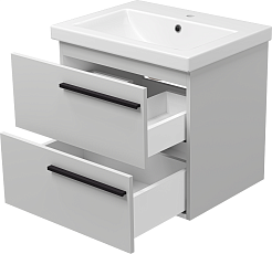 Misty Мебель для ванной Ненси 60 подвесная серая матовая – фотография-5