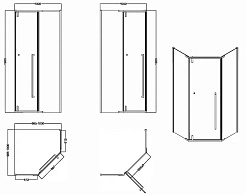 Esbano Душевое ограждение ESS-100PR-С 100/100 – фотография-3