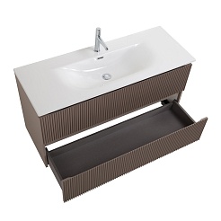 BelBagno Тумба с раковиной Uno 120 подвесная Бежевый матовый с раковиной BB-8099-120 – фотография-5