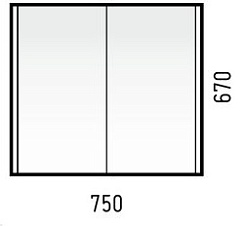 Corozo Зеркало-шкаф Верона 75 лайн – фотография-2
