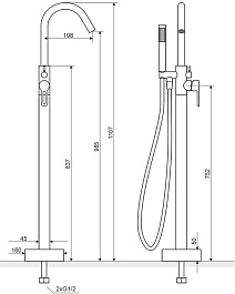 Excellent Смеситель Active напольный – фотография-3