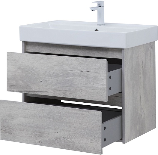 Aquanet Мебель для ванной Nova Lite 75 подвесная дуб белый – картинка-9