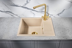 Milacio Мойка кухонная Navarra 60 Cuarzo бежевая – фотография-2