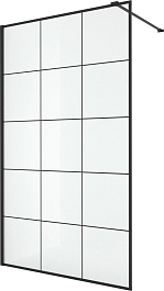 Ceruttispa Душевое ограждение Muza T100 профиль черный стекло прозрачное с рисунком – фотография-1