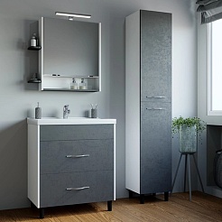 Mixline Тумба с раковиной Сура 70 графит/белая – фотография-4