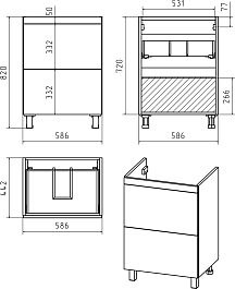 Misty Мебель для ванной Атлантик 60 R 2 ящика белая – фотография-10