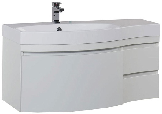 Aquanet Тумба с раковиной Опера 1-115 L с ящиком белая (169656) – фото-1