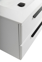 Cezares Тумба с раковиной Eco Cer-N 80 bianco lucido CZR-8095-80 ручки чёрные – фотография-4