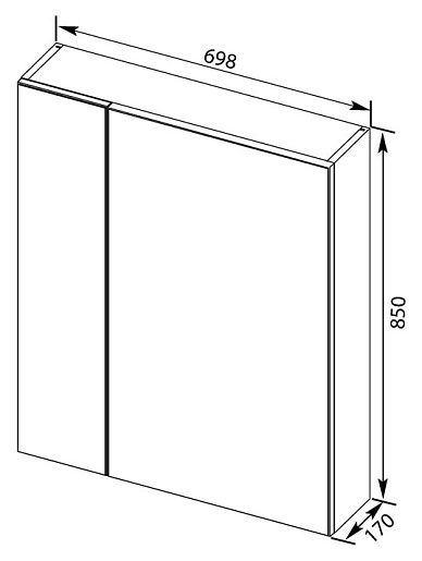 Aquanet Зеркальный шкаф "Эвора 70" сливочный – фотография-2