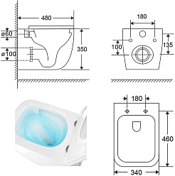 Azario Унитаз подвесной Fote AZ-116-UQ3 безободковый белый – фотография-16