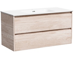 Sancos Тумба с раковиной Libra 100 дуб галифакс натуральный раковина Element 101 CN7003 – фотография-1