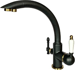 Milacio Смеситель для кухни Castellon Ceramic MC.513.ABR антрацит/бронза – фотография-1