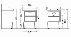 Kerama Marazzi Тумба под раковину Pompei 60, 2 ящика, белая – фотография-2