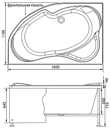 Aquanet Акриловая ванна Capri L 170x110 см – фотография-5
