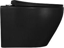 Azario Унитаз подвесной Keras matt black AZ-99046B безободковый черный матовывй – фотография-5