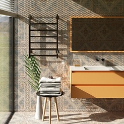 Aringa Полотенцесушитель электрический Порто 80x50 AR03013CH с полкой хром – фотография-4