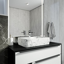 Teymi Раковина накладная Helmi S 48 T50298 белый мрамор – фотография-7