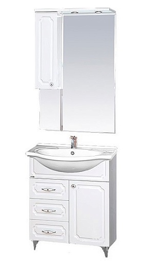 Misty Мебель для ванной Александра 65 L белый металлик – фото-1
