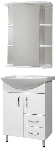 СанТа Мебель для ванной Грация Герда 60 свет, с ящиками – фото-1