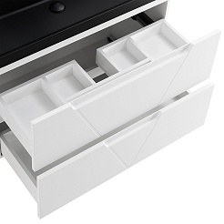 BelBagno Тумба с раковиной Vittoria 100 подвесная Bianco Lucido с раковиной BB1000/450-LV-ART-AST-NERO – фотография-6