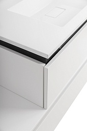 Cezares Тумба с раковиной Slider 100 с 2 ящиками белая – фотография-9