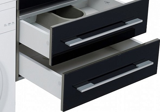 Aquanet Тумба с раковиной Верона 120 R подвесная черная – картинка-11