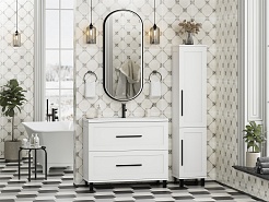 Misty Тумба с раковиной Модерн 100 белая – фотография-9