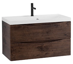 BelBagno Тумба с раковиной Marino 80 подвесная Rovere Moro – фотография-1