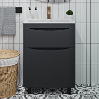 Vivon Тумба с раковиной Ostin 60 напольная черная матовая