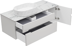 Brevita Мебель для ванной Pallisandro 120 L подвесная серая матовая – фотография-7