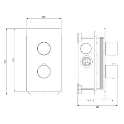 Omnires Смеситель для ванны и душа термостат CT8036CR – фотография-2