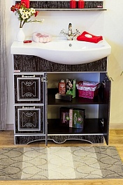 Sanflor Мебель для ванной Адель 82 L венге, патина серебро – фотография-5