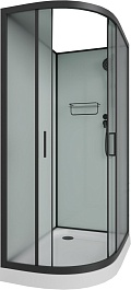Frank Душевая кабина F412R M black без крыши профиль черный стекло матовое – фотография-2