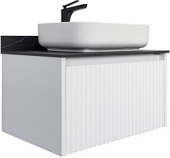 Comforty Тумба с раковиной Марсель 75 T-Y9378 подвесная белая матовая – фотография-1