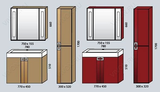  Тумба с раковиной "Point 77" капучино – фотография-4