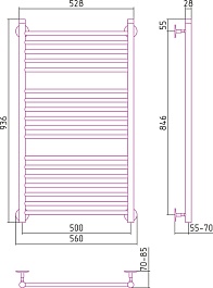 Стилье Полотенцесушитель Универсал-53 1000х500 – фотография-2