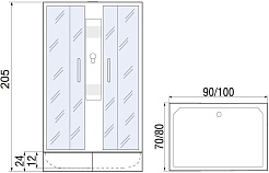 River Душевая кабина Quadro 90/70/26 MT б/к – фотография-11