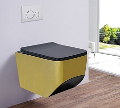 Esbano Унитаз Burgos подвесной безободковый золотой – фотография-2