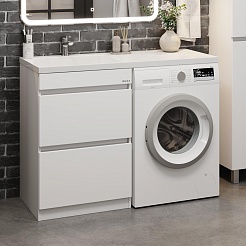 Onika Мебель для ванной Милтон 120 L под стиральную машину белая – фотография-5