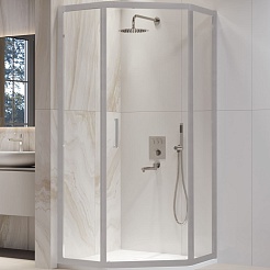 RGW Душевой уголок Passage PA-86S 100x100 профиль хром сатин стекло прозрачное – фотография-1